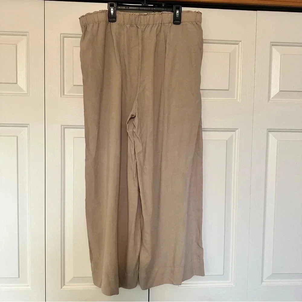 J Jill Pure Jill Tencel Wide Leg Cropped Pants